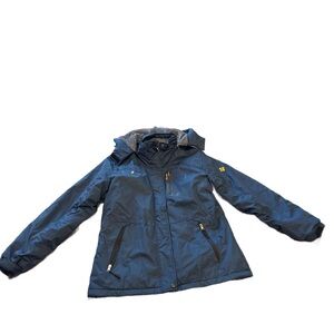 Gemyse Waterproof Boys Blue Hooded Coat EUC